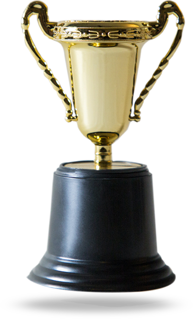 Golden trophy cup isolated on white background