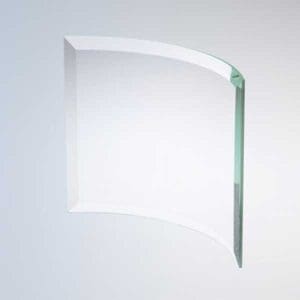 Crystal Glass Beveled Curved