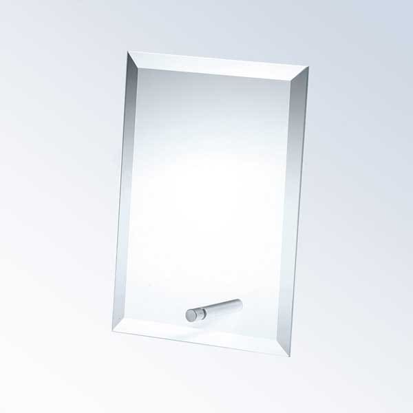 Crystal Glass-Beveled Vertical Rectangle With Pole