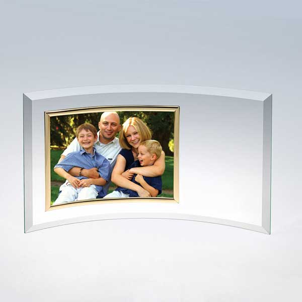 Glass Curved Horizontal Photo Frame