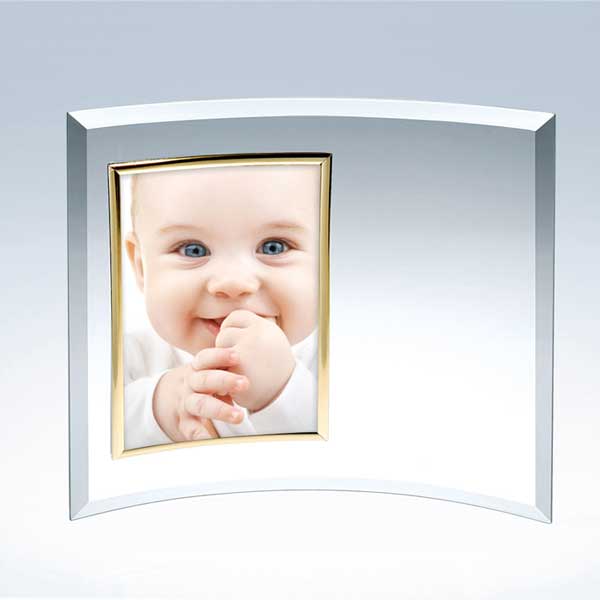 Crystal Glass Curved Vertical Photo Frame