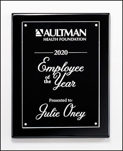 Black High Gloss Plaque With Acrylic Engraving Plate